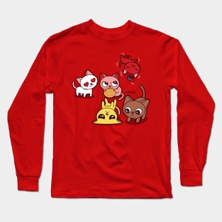 Cute Funny Kawaii Sci-fi Kitties Cats Cartoon Parody Gift For Cat Lovers Long Sleeve T-Shirt